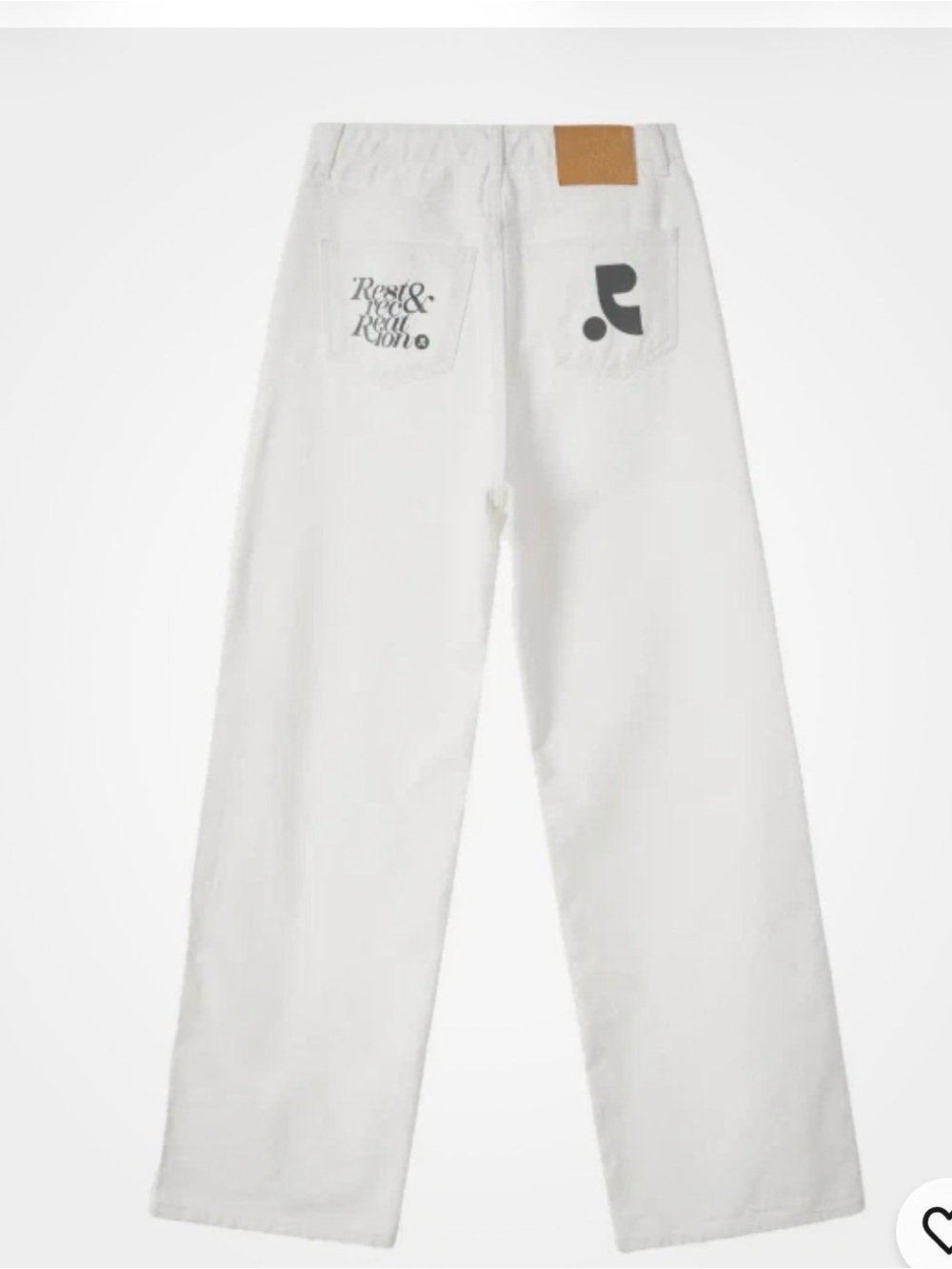 Rest & recreation White Wide-Leg Jeans with Back Pocket Graphi street fashion